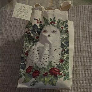 Owl Design Tote Bag - Cream